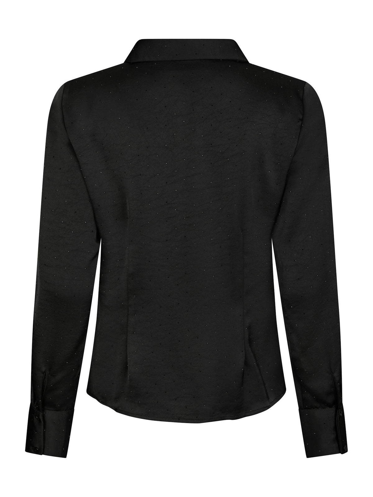 Black Satin Shirt with Sequins