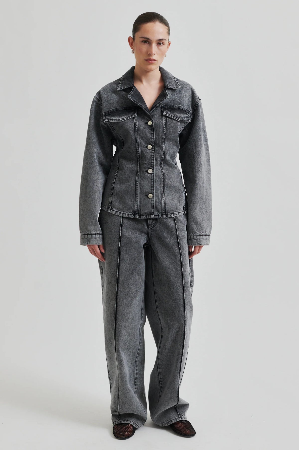 Grey Denim Jeans and Denim Set