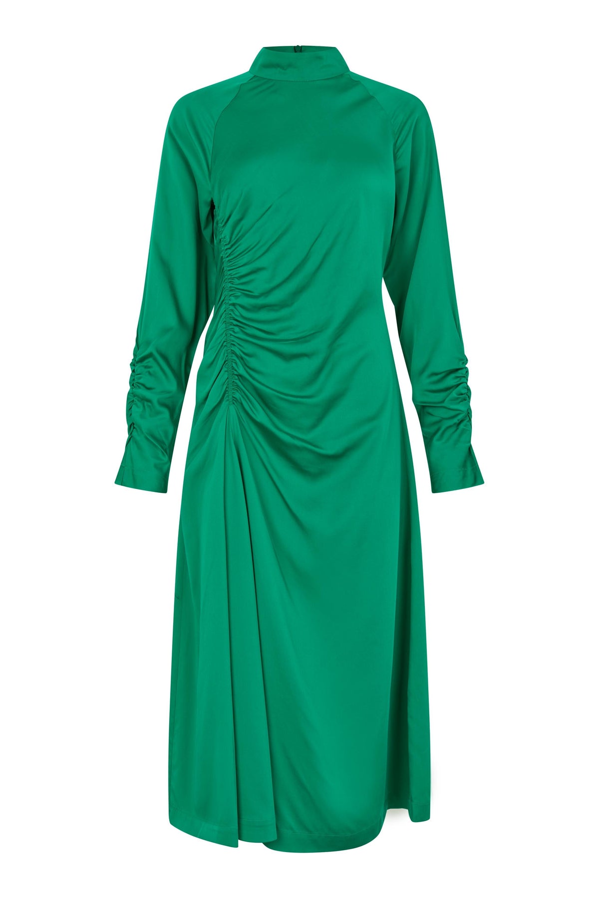 Green Draped Long Dress