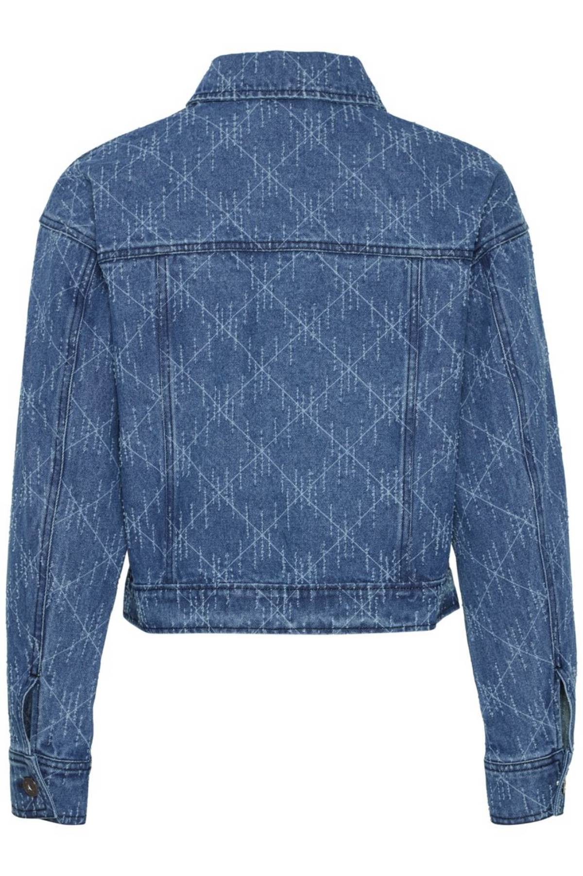 Denim Jacket with Geometric Pattern