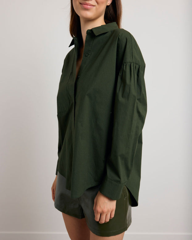 Open Back Button Shirt