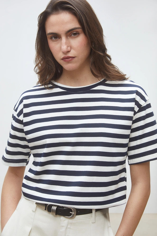 Martilo Striped tee-shirt with open back