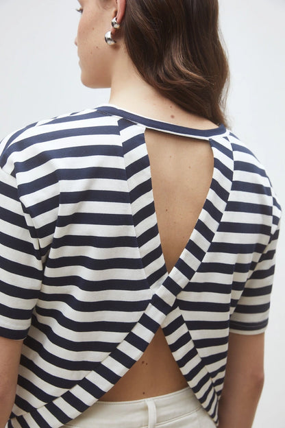 Martilo Striped tee-shirt with open back