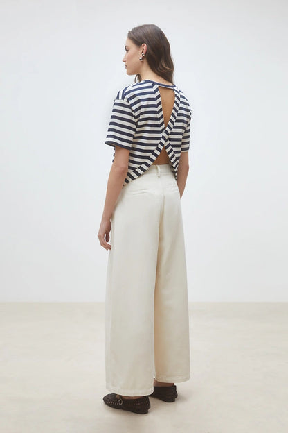 Martilo Striped tee-shirt with open back