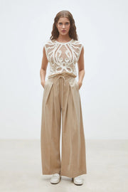 Jeff Wide-Leg Darted Pants