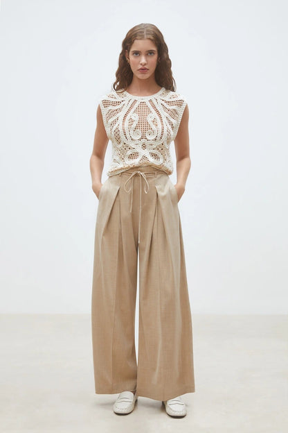Jeff Wide-Leg Darted Pants