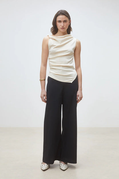 Jet Plain Black Wide-Leg Pants