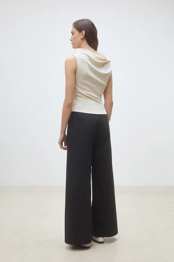 Jet Plain Black Wide-Leg Pants