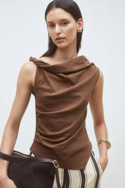 Migili Choco Sleeveless Knotted Top