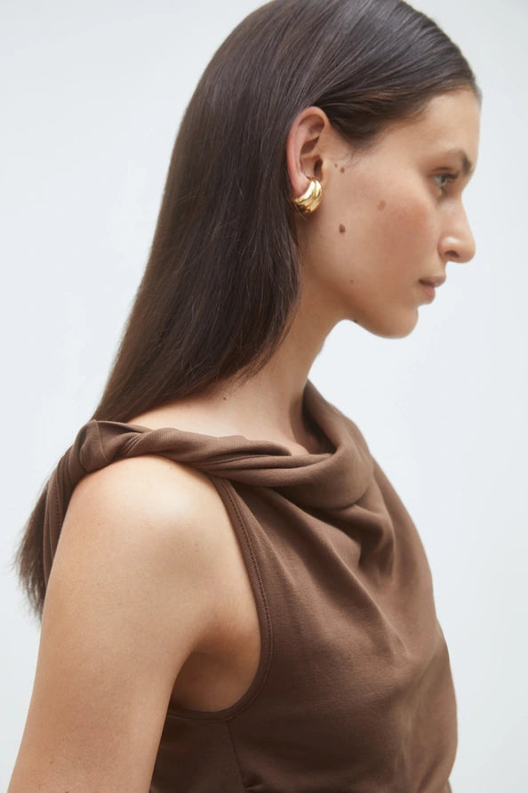 Migili Choco Sleeveless Knotted Top