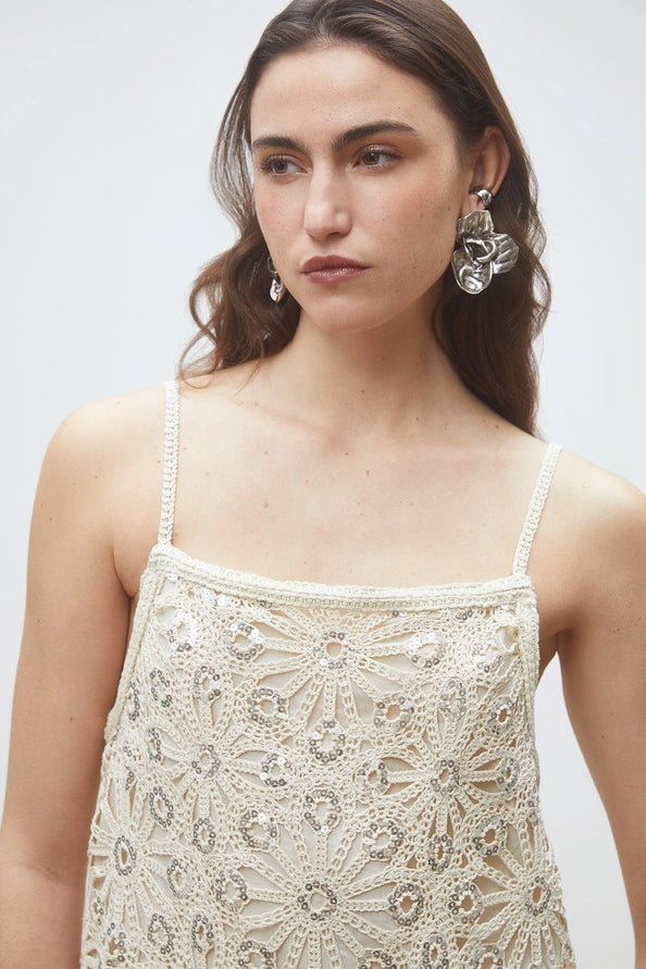 Chelby Crochet and Sequin Dress