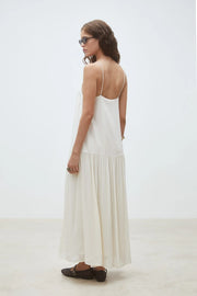 Carlota Long flowing plain dress with straps