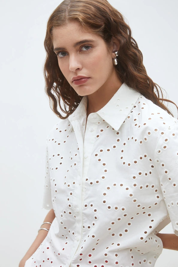 Lory Blouse with Geometric Embroideries