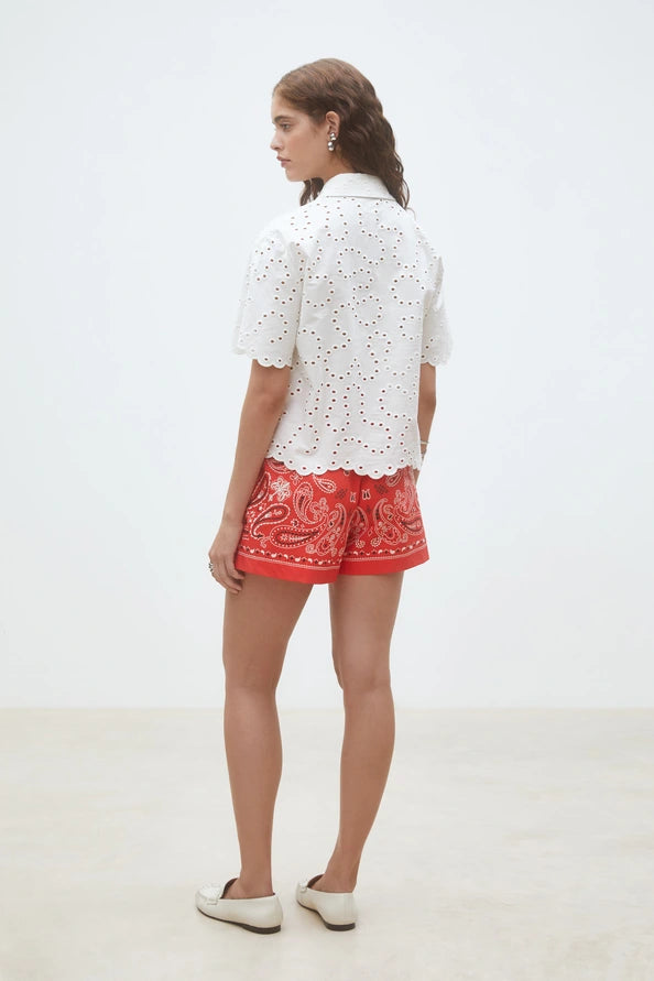 Lory Blouse with Geometric Embroideries