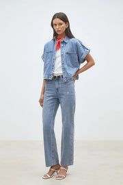 Lord Denim Blouse with Eyelets