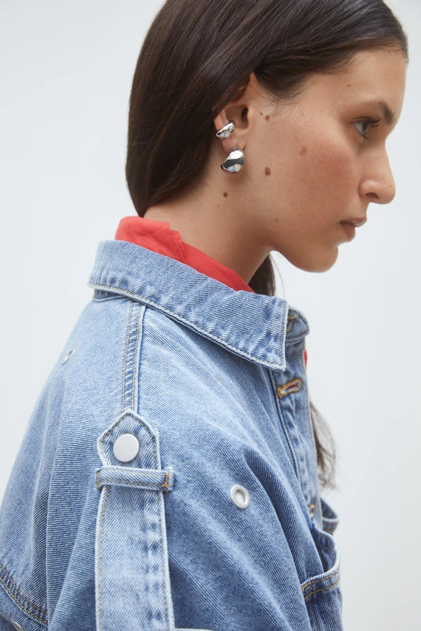 Lord Denim Blouse with Eyelets