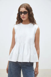 Luigi Pleated sleeveless blouse