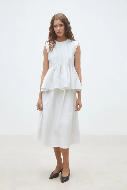 Luigi Pleated sleeveless blouse