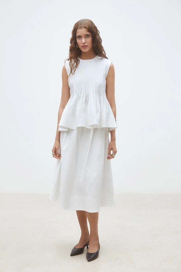 Luigi Pleated sleeveless blouse