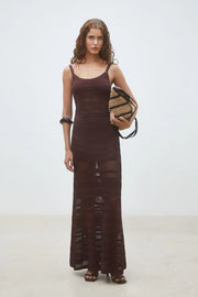 Fiesta Long openwork knit skirt