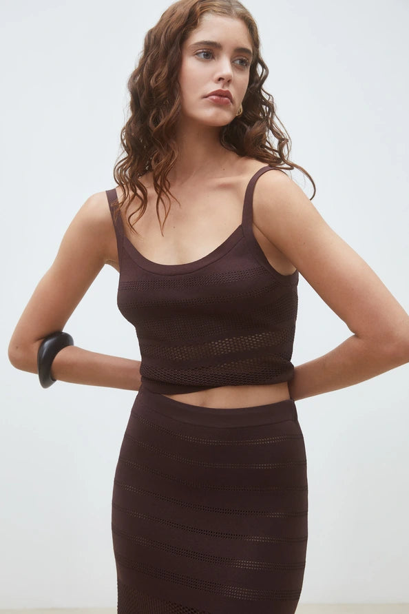 Fiesta Long openwork knit skirt