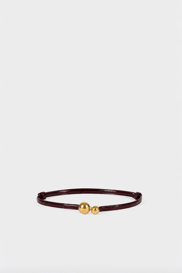Amini Thin plum leather belt