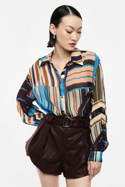 Multicolor striped shirt with long sleeves