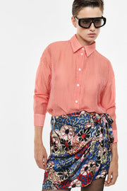 Striped shirt with classic collar and long sleeves