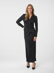 Black Satin Shirt with Sequins