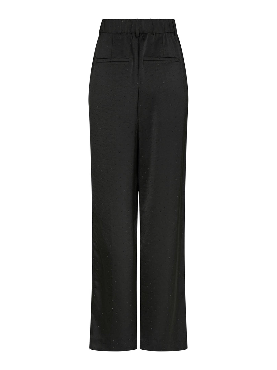 Satin Embellished Black Pants
