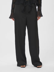 Satin Embellished Black Pants