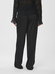 Satin Embellished Black Pants