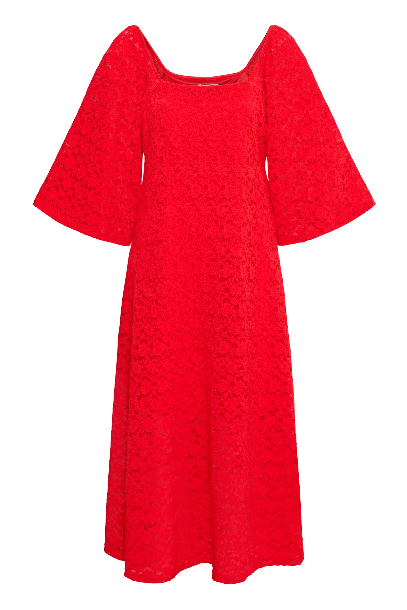Midi Lace Red Dress