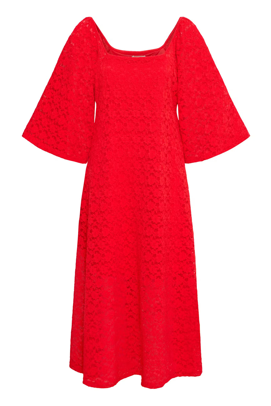 Midi Lace Red Dress