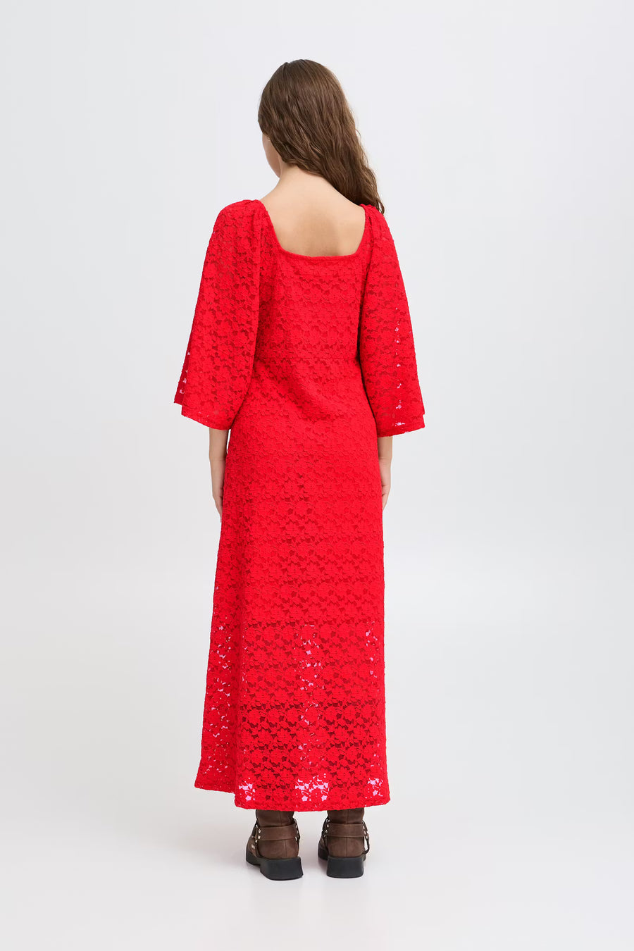 Midi Lace Red Dress