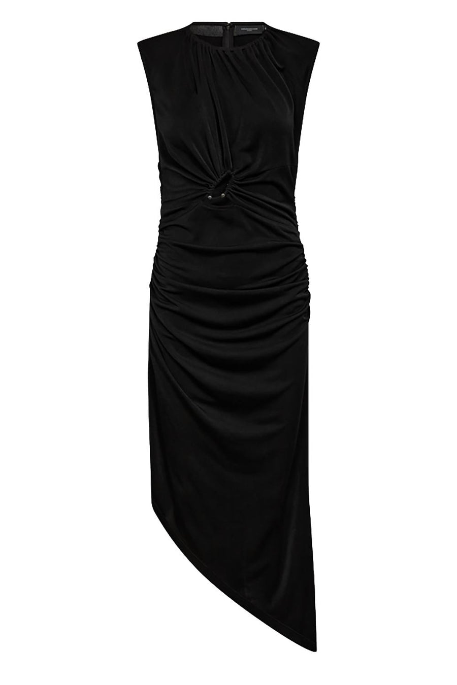 Draped Midi Black Dress