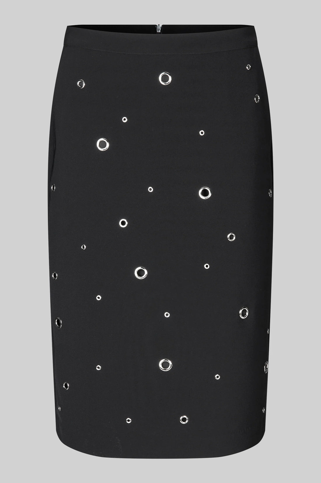 Black Pencil Skirt with Eyelets
