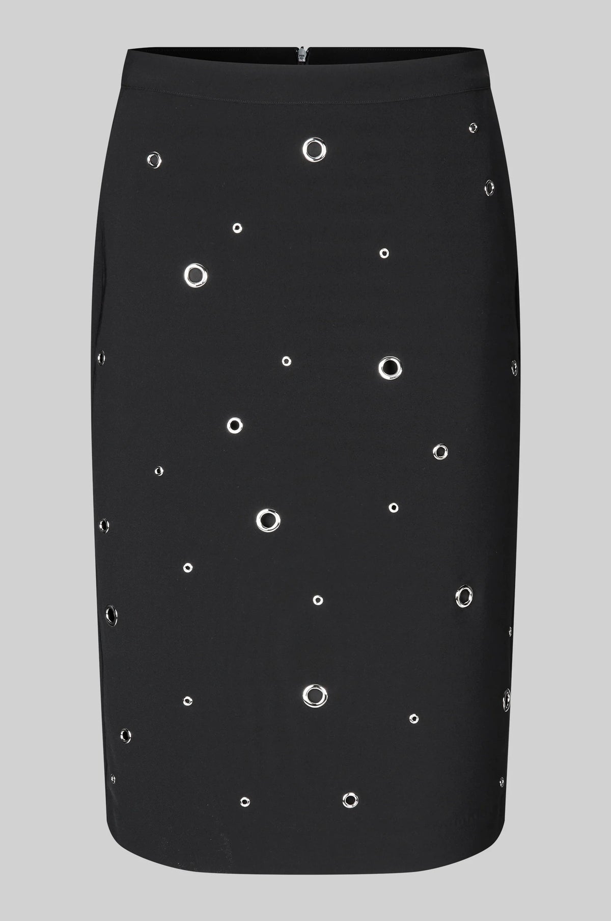 Black Pencil Skirt with Eyelets