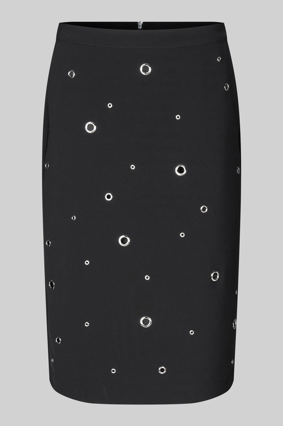 Black Pencil Skirt with Eyelets