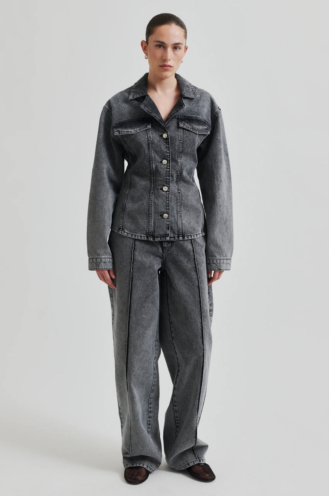 Grey Denim Jeans and Denim Set