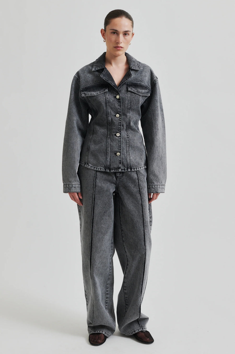 Grey Denim Jeans and Denim Set