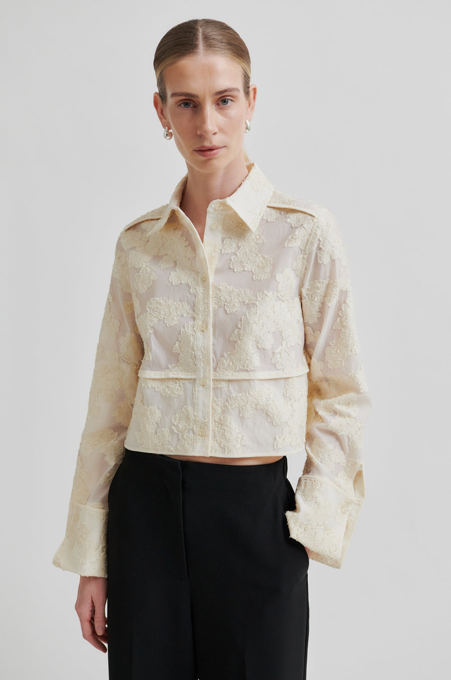 Long Sleeve Shirt with Floral Details