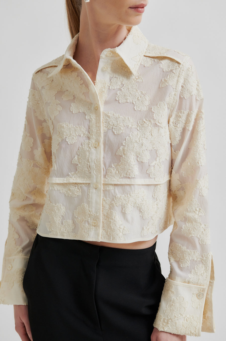 Long Sleeve Shirt with Floral Details