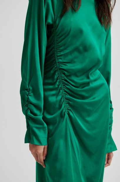 Green Draped Long Dress