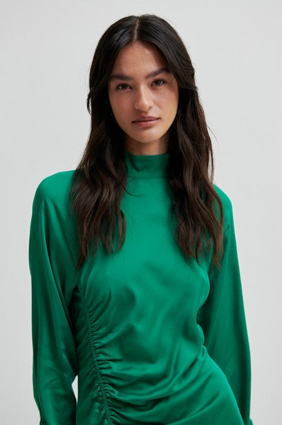 Green Draped Long Dress