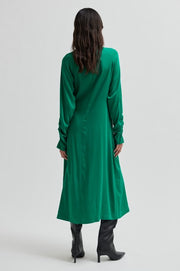 Green Draped Long Dress