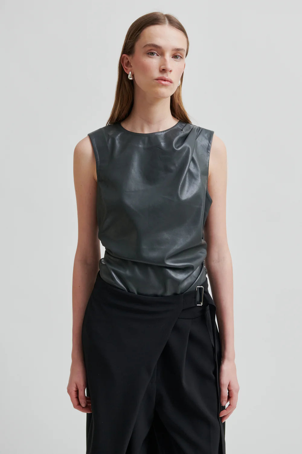 Faux Leather Sleeveless Top