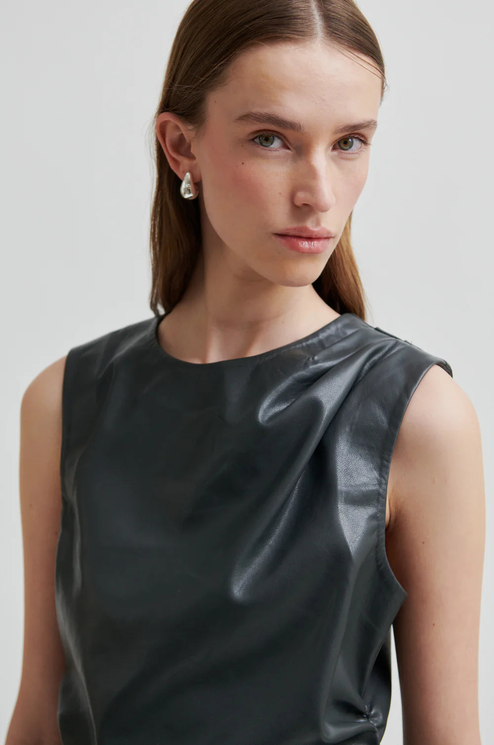 Faux Leather Sleeveless Top