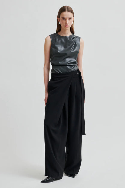 Faux Leather Sleeveless Top