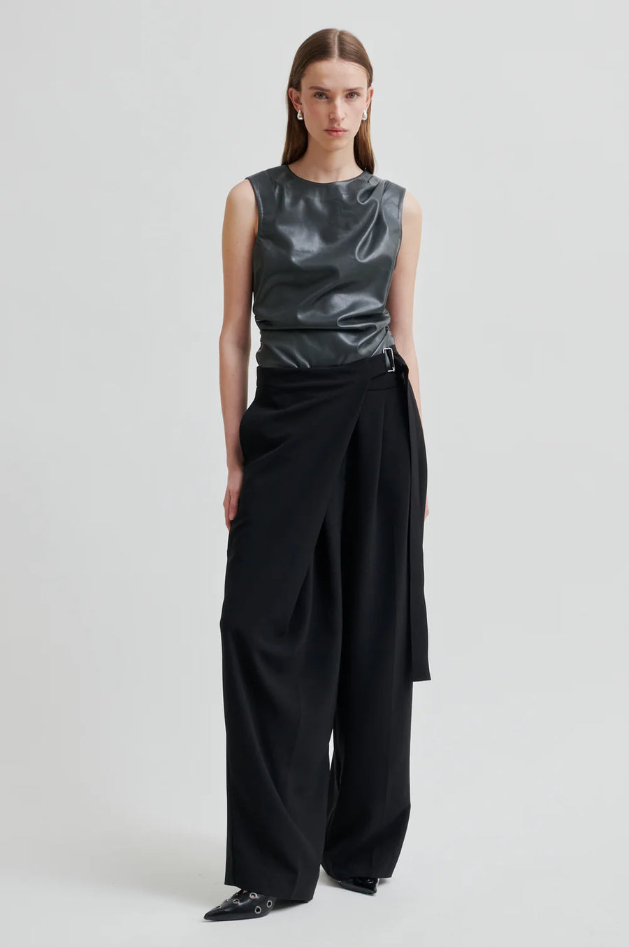 Faux Leather Sleeveless Top